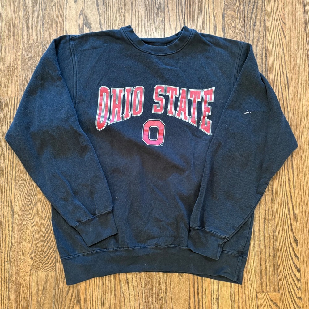 Y2K Ohio State Buckeyes Black Crewneck Sweatshirt Soffe Large (Read)